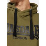 Lonsdale Hoodie Balmullo Kapuzensweatshirt normale Passform Olive/Black/White-3XL