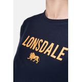 Lonsdale Damen T-Shirt Moira T-Shirt Cropped Oversize Navy Orange