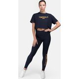Lonsdale Damen T-Shirt Moira T-Shirt Cropped Oversize Navy Orange