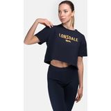 Lonsdale Damen T-Shirt Moira T-Shirt Cropped Oversize Navy Orange