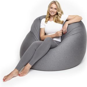 Lumaland Flexi Comfort Zitzak Big | Flexibele Premium Bean Bag | 155 x 100 cm zitkussen | ideaal om te liggen of te zitten | stoel & bank voor kinderen en volwassenen [donkergrijs)