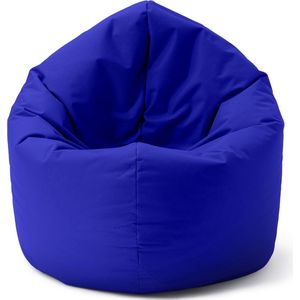 Lumaland Zitzak voor binnen en buiten, ronde 2-in-1 zitzak voor binnen en buiten, 300 l vulling, 120 x 80 x 75 cm, waterafstotend en robuust, blauw