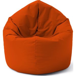 Lumaland Zitzak voor binnen en buiten, ronde 2-in-1 zitzak voor binnen en buiten, 300 l vulling, 120 x 80 x 75 cm, waterafstotend en robuust, oranje