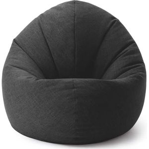 LUMALAND Zitzak Drops: ronde zitzak (300 L) met 2-in-1 functie voor comfortabel zitten en liggen, de dubbele laag voor relaxmomenten binnen en buiten, met aanpasbare EPS-vulling, Ø 120 x 75 cm