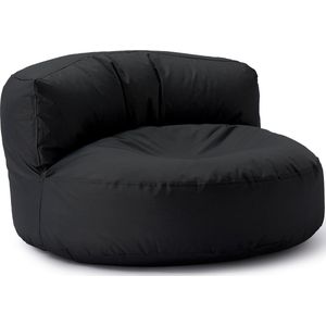 Lumaland Outdoor zitzak lounge, ronde zitzak voor buiten, 320 l vulling, 90 x 50 cm, zwart