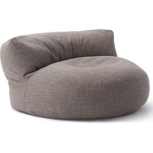 Lumaland Indoor linnen zitzak lounge, ronde zitzak voor binnen, 320 l vulling, 90 x 50 cm, linnenlook en feel, grijs