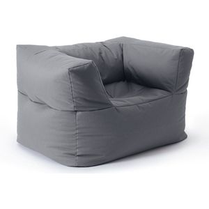 Lumaland Modulaire zitzak-loungeset, waterdichte stoel, voor binnen en buiten, wasbare zitmeubels voor tuin en binnenruimtes, eenvoudig uitbreidbare en lichte bank, 96 x 72 x 70 cm, grijs