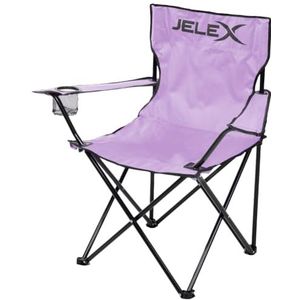 JELEX Expedition campingstoel, zitting: 50 x 40 cm, zithoogte: ca. 41 cm, vuil- en waterafstotend oppervlak, eenvoudig inklapmechanisme (paars)