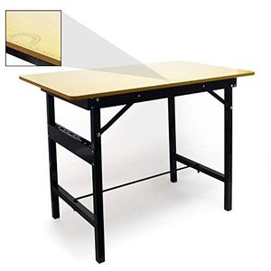 Inklapbare werktafel, opvouwbare werkbank, tafelblad, liniaal, MDF en staal, 100 x 60 cm