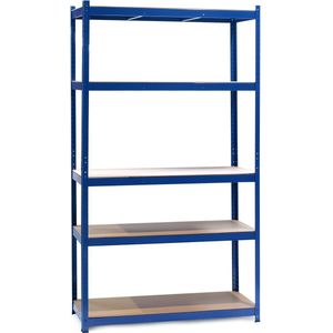 XPOtool opbergrek, 100x60x200cm zware kwaliteit, Blauw, MDF plank; legbordstelling, uitermate geschikt voor de werkplaats - Multistrobe