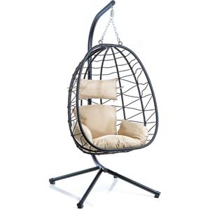 Hangstoel loungestoel tot 130 kg incl. kussens cocoon stoel, tuinstoel, relax stoel - Multistrobe