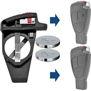 Autosleutel Smartkey draadloze afstandsbediening zender batterijhouder clip + 2X CR2025 batterij voor Mercedes Benz