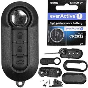 Klapp sleutel behuizing draadloze sleutel afstandsbediening autosleutel onbewerkt + CR2032 3V batterij vanaf 2011 compatibel met OPEL/FIAT/Peugeot/Citroen