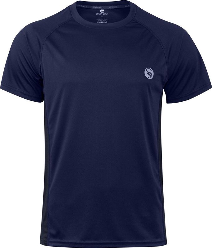 STARK SOUL Sportshirt fitness T-shirt Reflect, korte mouwen, functioneel shirt, ademend, sneldrogend trainingsshirt, Donkerblauw, L