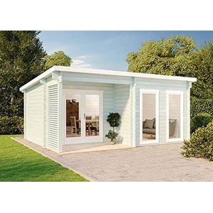 Alpholz tuinhuis Orkus-44 van massief hout | Gereedschapsschuur met 44 mm wanddikte | Tuin Houten huis inclusief montagemateriaal | Gereedschapsschuur Grootte: 540 x 420 cm | Lessenaarsdak