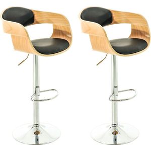 CLP 2er Set Barhocker Kingston Mit Kunstlederbezug I Höhenverstellbarer Barstuhl Mit Robustem Metallgestell