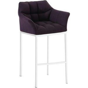 Barhocker Damaso Stoff mit 4-Fuß Gestell lila weiß