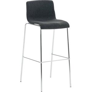 Barhocker Hover Stoff 4-Fuß Gestell dunkelgrau chrom