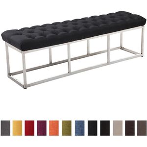 CLP Amun Zitbank - Rvs - Stof zwart 150 cm
