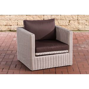 Clp Tibera - Fauteuil - 5mm Polyrotan - Wit Bruin