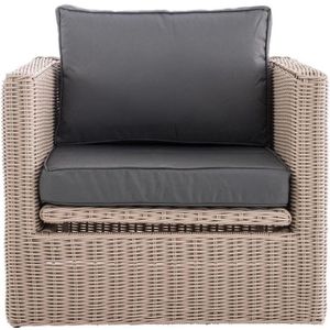 Clp Tibera - Fauteuil - 5mm Polyrotan - Wit Grijs