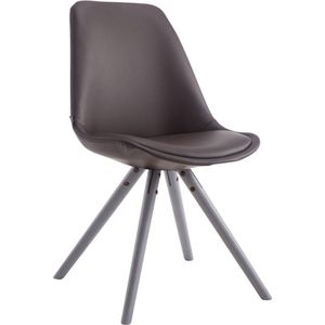 CLP Laval Bezoekersstoel - Rond - Kunstleer grijs bruin