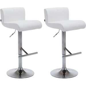 CLP 2er Set Barhocker California Mit Kunstlederbezug I Höhenverstellbare Drehbare Thekenhocker