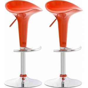 CLP Saddle Set van 2 barkrukken, Kleur:oranje