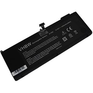 vhbw Li-Polymeer batterij 4400mAh (10.95V) zwart compatibel met laptop, notebook vervanging voor Apple 020-7134-01, 020-7134-A, 661-5844, A1382