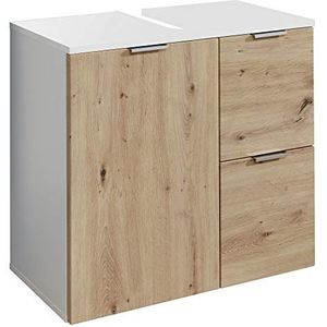 trendteam smart living - Wastafelonderkast onderkast - badkamer - Concept One - Opbouwmaat (BxHxD) 60 x 64 x 34 cm - Kleur wit met tasteik - 185030507