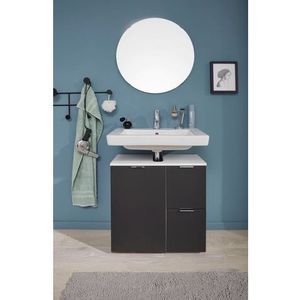 trendteam smart living - Wastafelonderkast onderkast - badkamer - Concept One - montagemaat (BxHxD) 60 x 64 x 34 cm - Kleur wit met grijs - 185030303