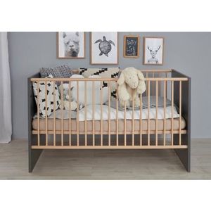 trendteam smart living Babykamer bedzijkanten voor ombouw naar kinderbed mat, 140 x 27 x 2 cm grijs met instaphulp