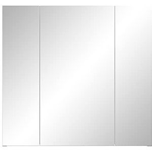 trendteam smart living - Spiegelkast spiegel - badkamer - Riva - Opbouwmaat (BxHxD) 80 x 75 x 16 cm - Kleur wit met rookzilver - 211040503