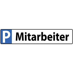 Schatzmix parkeerplaatsbord medewerkers metalen bord wanddecoratie 46x10cm tin Sign blikken bord, blik, meerkleurig, 46x10 cm