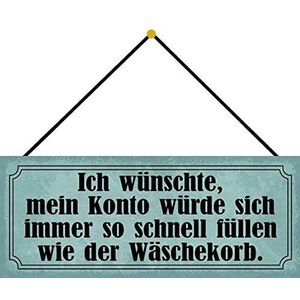 Schatzmix account vullen als wasmand metalen bord 27x10cm wanddecoratie met koord blikken bord, blik, meerkleurig, 27x10 cm