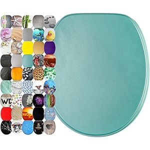 Toiletbril, keuze uit vele mooie WC-brillen, hoogwaardige en stevige kwaliteit van hout (Glitter Turquoise)