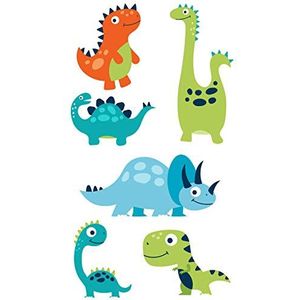 EmmiJules Muurtattoo Dinosaurus Kinderen (60cm x 42cm) - verkrijgbaar in verschillende maten - Made in Germany - Baby Dinos Jongen Decoratie Babykamer Muursticker Muursticker