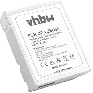 vhbw Li-Ion batterij 6000 mAh (7,4 V) wit, compatibel met laptop notebook vervangt Panasonic CF-VZSU66, CF-VZSU66U