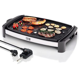 LEBENLANG - Elektrogrillplatte - 1800W - Für 8 Personen - inkl. Fettauffangschale - für drinnen und draußen - Schwarz