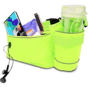 Cadorabo Fanny pack voor mobiele telefoons in BAMBOE GROEN - Verstelbare lengte taille tas fanny pack mobiele telefoon tas met rits