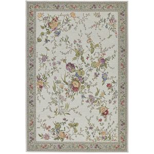 THEKO Teppich "Flomi Sagrini", rechteckig, 4 mm Höhe, Flachgewebe, Pastell-Farben, Blumen Design