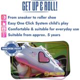 Breezy Rollers Kinder Sneakers met Wieltjes - Wit Roze LED - Schoenen met wieltjes - Rolschoenen - Maat: 29