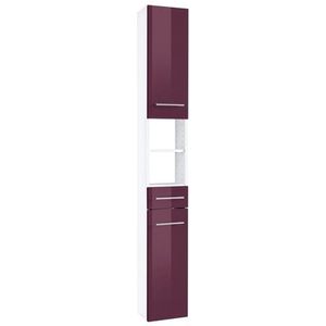 Badkamermeubel - Aubergine/Wit - Hoogwaardige Materialen - Compact Ontwerp