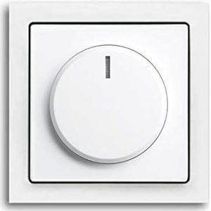 EBROM® Complete set LED draaidimmer + Busch Jager frame 1721-184K + schijf 6540-84-102 Future Linear Studio wit UP inbouw dimmer - faseafsnijding, LED 5-150 Watt dimbare halogeen etc. 15-400 W/VA