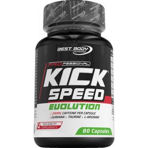 Kick Speed Evolution Pro 80 capsules - guarana, cafeïne, taurine en vitamines | Best Body