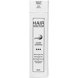 Hair Doctor Silver Shampoo neutraliseert dooier, zachte reiniging en verzorging door hoogwaardige amandelolie, 250 ml