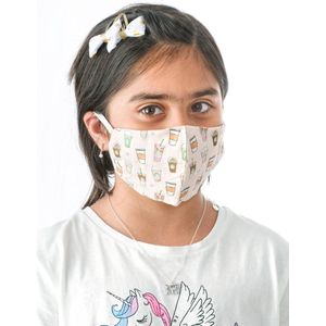 Wasbaar Mondkapje Kids Premium Party Time - 100% katoen - Pak van 5 Stuks