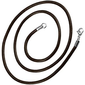 mumbi 2 mm wikkelarmband, halsketting, wikkelarmband, wikkelhalsketting, 55 cm, leren ketting, leren band, rond, voor dames en heren, bruin, 55 cm, Leer, Geen edelsteen