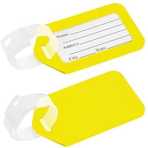 mumbi Kofferlabel van kunststof, bagagelabels met naambordje/adreslabel in set van 2, geel
