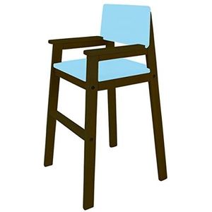 Kinderstoel hoge stoel massief hout beuken kleur PALISANDER/lichtblauw trapstoel beuken voor eettafel, kinderstoel voor kinderen, stabiel & onderhoudsvriendelijk, vele kleuren mogelijk